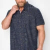 D555 Big & Tall Navy Blue Textured Shirt