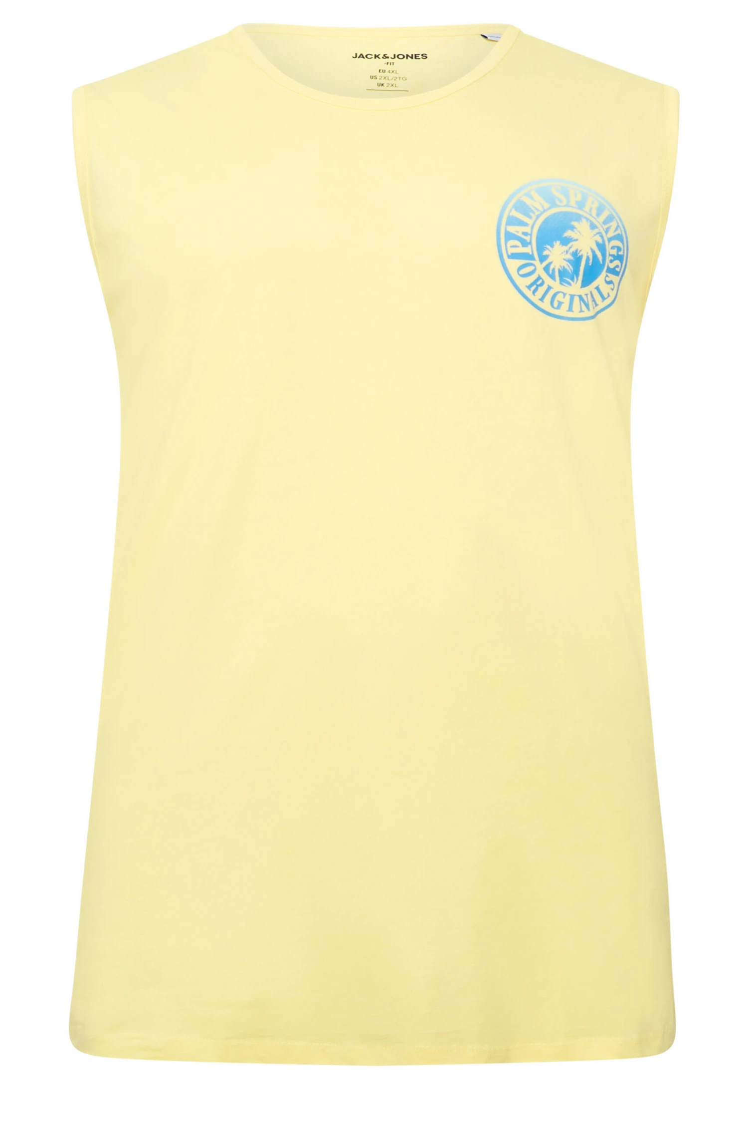 JACK & JONES Big & Tall Yellow Logo Print Vest 3 JACK & JONES Big & Tall Yellow Logo Print Vest - Image 3