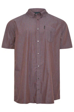 Ben Sherman Big & Tall Red Gingham Short Sleeve Shirt