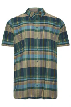 Ben Sherman Big & Tall Green Tartan Check Short Sleeve Shirt