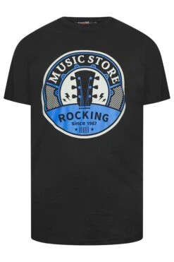 ESPIONAGE Big & Tall Black 'Music Store' Printed T-Shirt -Menswear Mode Sales Store a5f55a67 840e 45 207780 X
