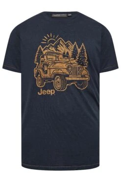 D555 Big & Tall Navy Blue Jeep Graphic Print T-Shirt -Menswear Mode Sales Store a60ff4fe ed53 47 206916 X