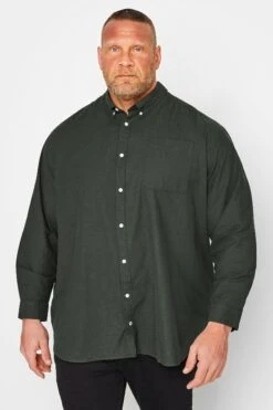JACK & JONES Big & Tall Forest Green Oxford Shirt