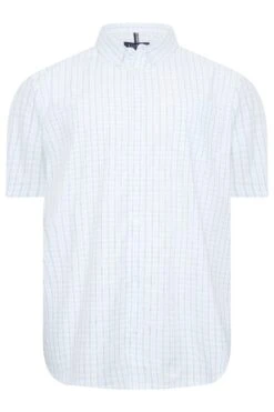BadRhino Big & Tall Light Blue Check Short Sleeve Shirt -Menswear Mode Sales Store a6c515d2 0244 4e 208041 X