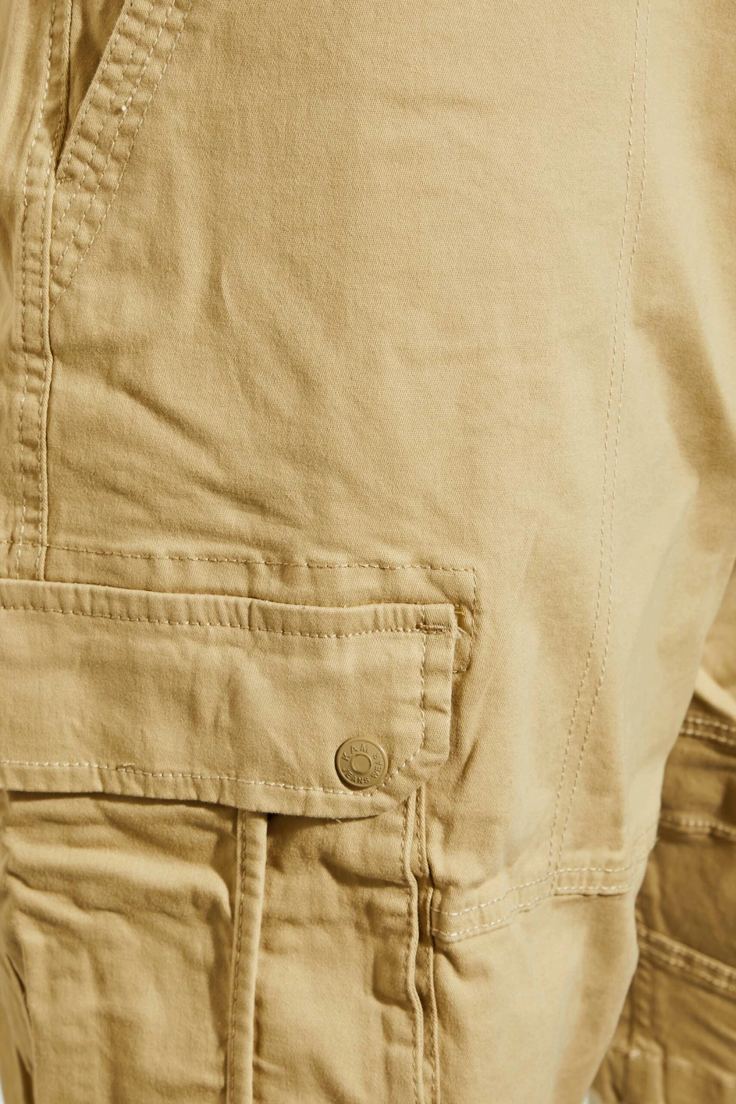 KAM Big & Tall Beige Brown Canvas Cargo Shorts 3 KAM Big & Tall Beige Brown Canvas Cargo Shorts - Image 3