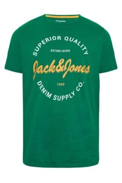 JACK & JONES Big & Tall Bright Green Printed Crew Neck T-Shirt -Menswear Mode Sales Store a79f66e7 45d8 41 207301 X