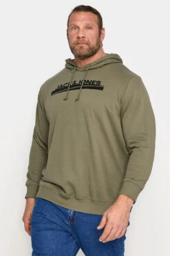 JACK & JONES Big & Tall Khaki Green 2 Pack Hoodies