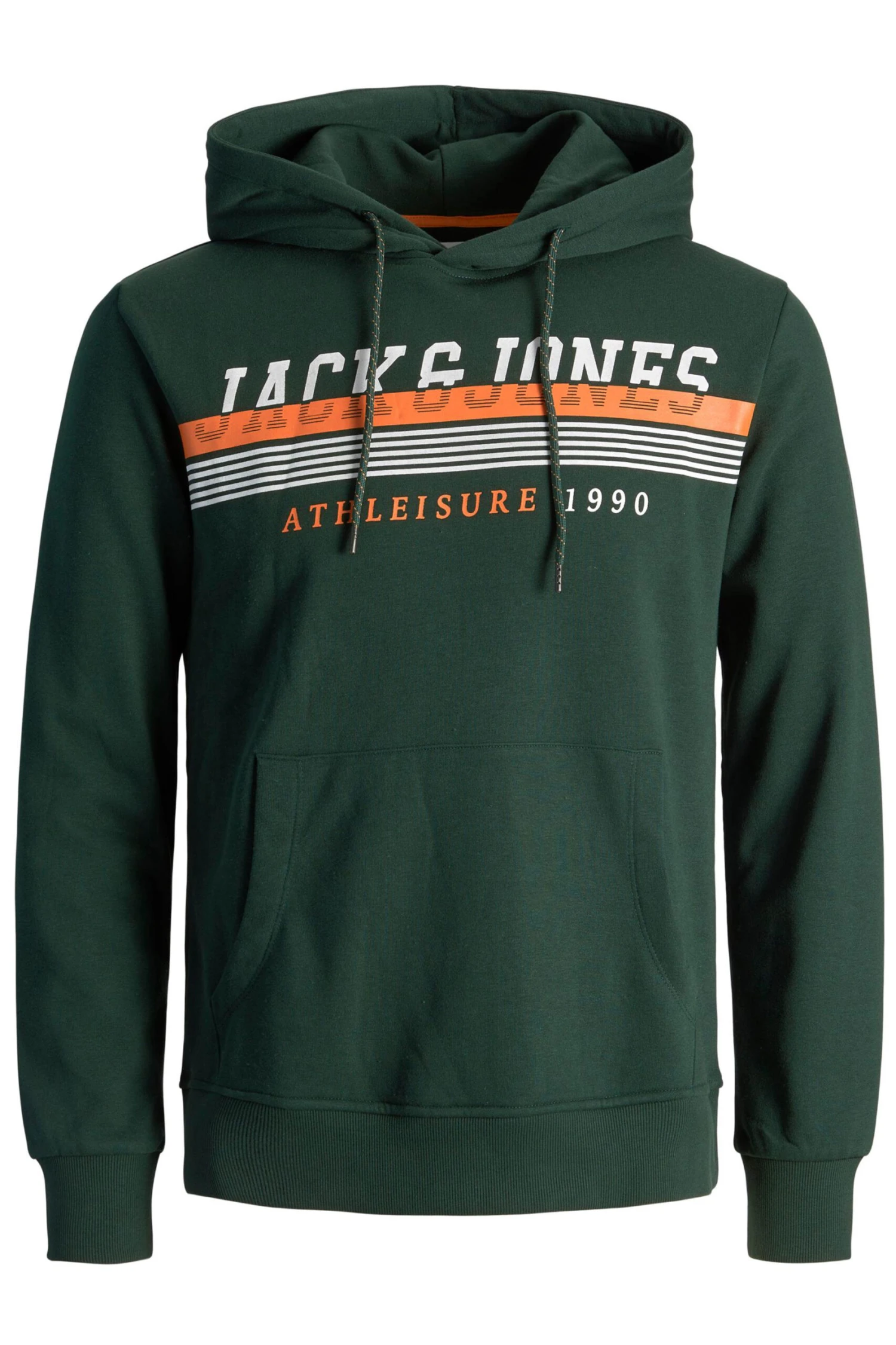 JACK & JONES Big & Tall Forest Green 'Athleisure' Logo Print Hoodie 2 JACK & JONES Big & Tall Forest Green 'Athleisure' Logo Print Hoodie - Image 2