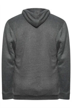 KAM Big & Tall Grey Zip Through Sherpa Lined Hoodie -Menswear Mode Sales Store aa17a44e 9856 4e 208462 Y