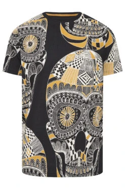BadRhino Big & Tall Black Paisley Skull Print T-Shirt -Menswear Mode Sales Store ac5f8383 5b81 4e 207961 X