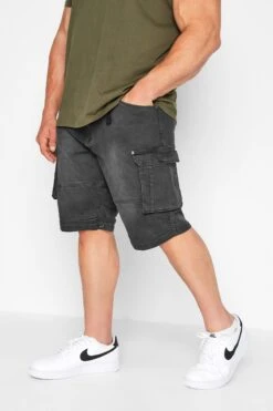 KAM Big & Tall Charcoal Grey Denim Shorts