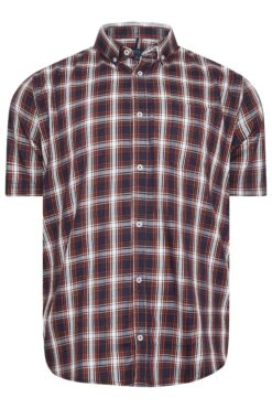 BadRhino Big & Tall Red Short Sleeve Check Shirt -Menswear Mode Sales Store ad8a0cda 1470 49 208015 X