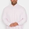 D555 Big & Tall Pink Long Sleeve Oxford Shirt