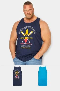 BadRhino Big & Tall 2 PACK Blue 'Supertubes' Print Vests