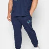 JACK & JONES Big & Tall Navy Blue Logo Print Cuffed Joggers