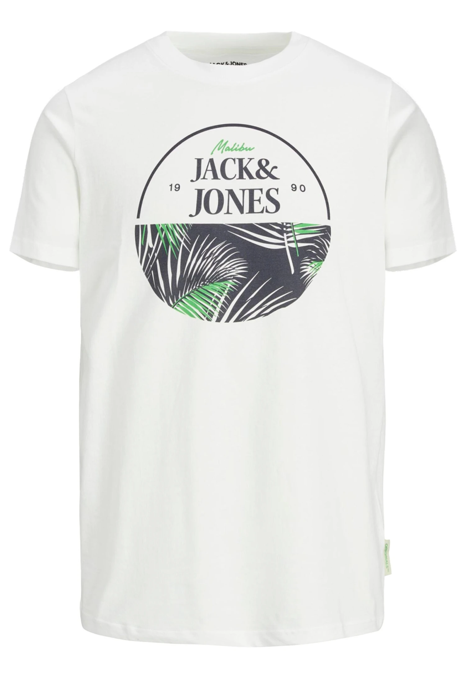 JACK & JONES Big & Tall White Logo Palm Leaf Print T-Shirt 2 JACK & JONES Big & Tall White Logo Palm Leaf Print T-Shirt - Image 2