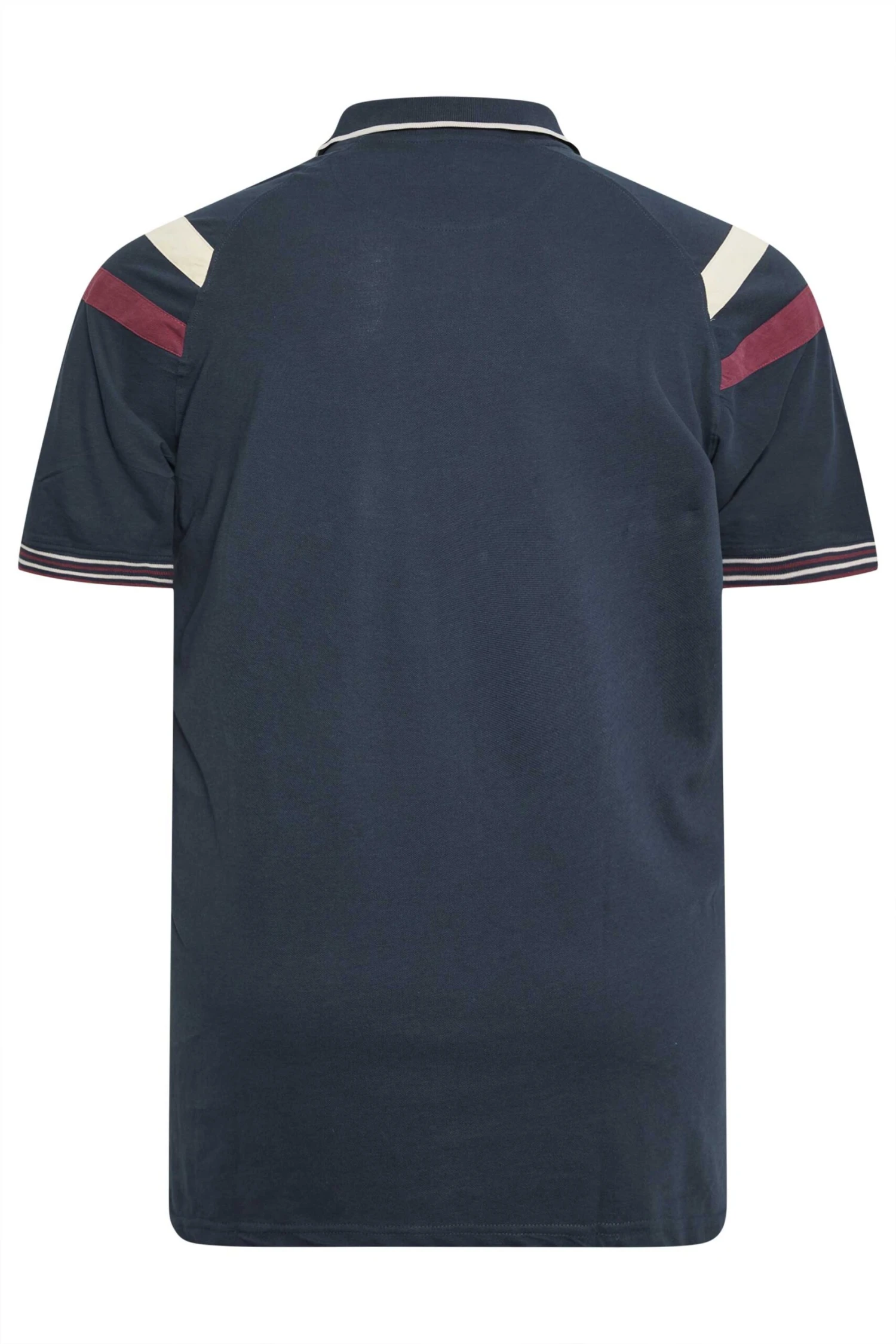 KAM Big & Tall Navy Blue Zip Neck Panel Polo Shirt 2 KAM Big & Tall Navy Blue Zip Neck Panel Polo Shirt - Image 2