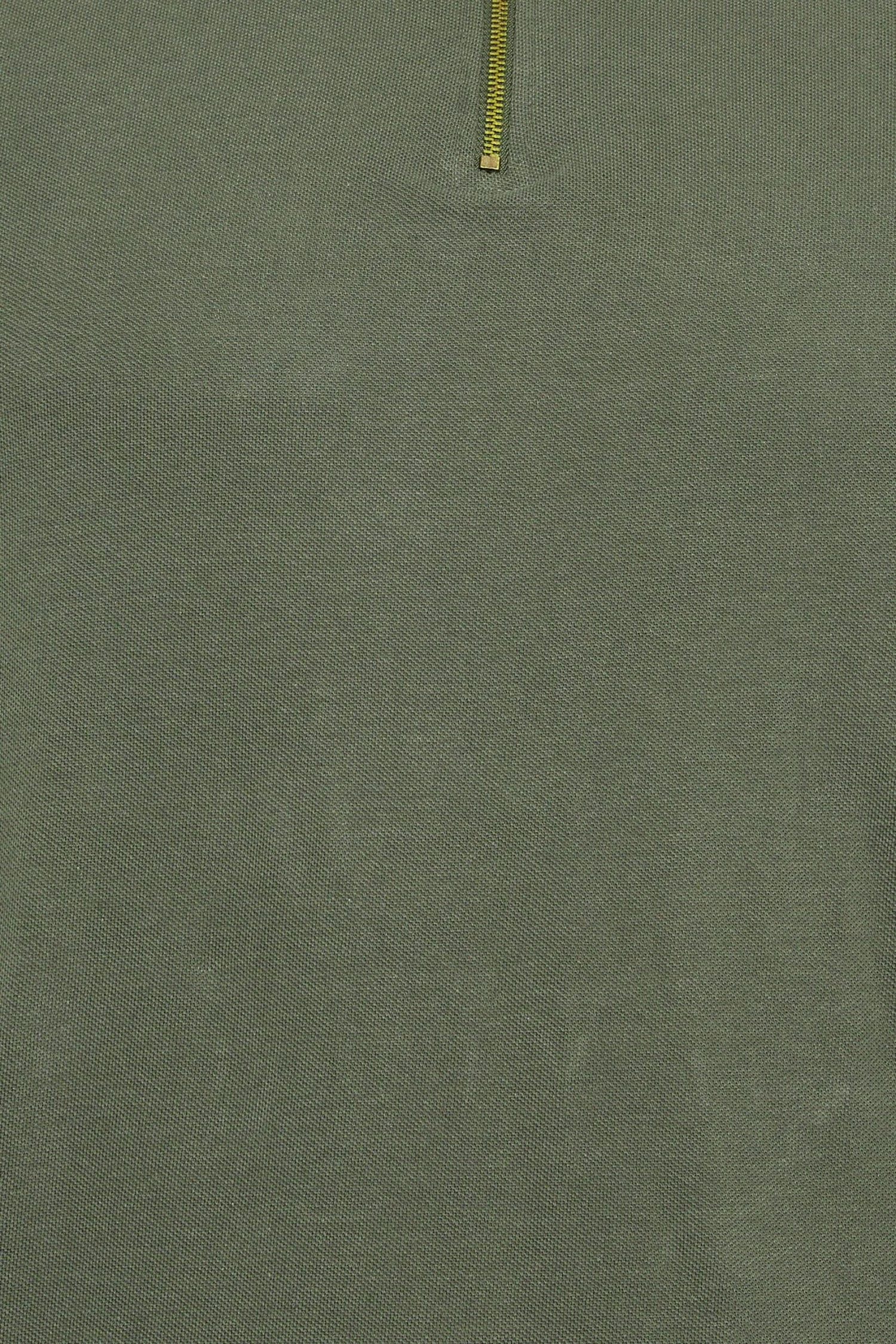 KAM Big & Tall Khaki Green Zip Neck Panel Polo Shirt 2 KAM Big & Tall Khaki Green Zip Neck Panel Polo Shirt - Image 2