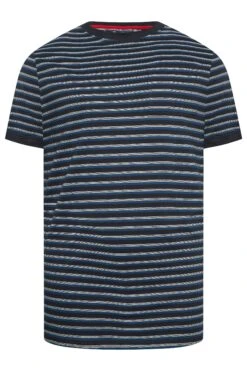 D555 Big & Tall Navy Blue & Grey Stripe T-Shirt -Menswear Mode Sales Store b2b82442 2efb 4d 207600 X