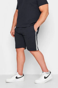 STUDIO A Big & Tall Navy Blue Textured Shorts