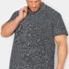 BadRhino Big & Tall Navy Blue Geometric Print Shirt