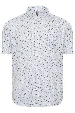 BadRhino Big & Tall White Floral Print Short Sleeve Shirt 5 BadRhino Big & Tall White Floral Print Short Sleeve Shirt -Menswear Mode Sales Store b56b57b3 8c96 46 208035 X