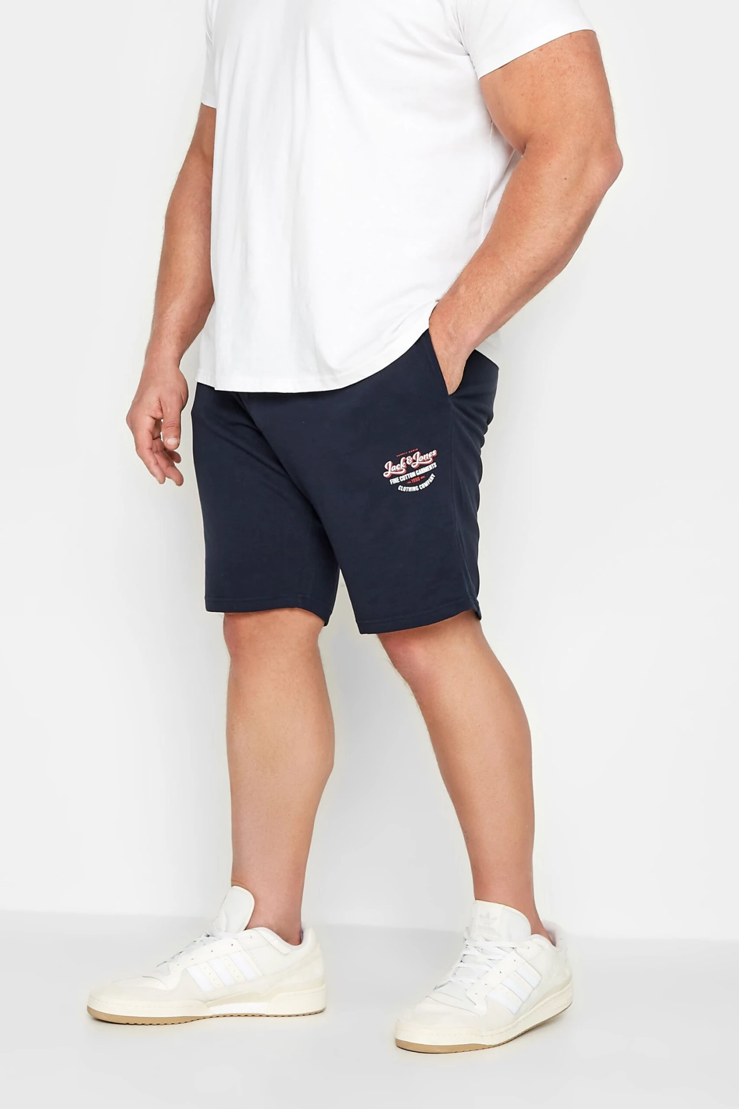 JACK & JONES Big & Tall Navy Blue Jogger Shorts 1 JACK & JONES Big & Tall Navy Blue Jogger Shorts