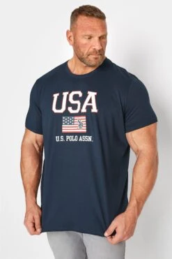 U.S. POLO ASSN. Big & Tall Navy Blue USA Print T-Shirt