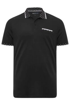BadRhino Big & Tall Black Jacquard Collar Pocket Polo Shirt 5 BadRhino Big & Tall Black Jacquard Collar Pocket Polo Shirt -Menswear Mode Sales Store b67dd0a9 77d2 4e 207332 X