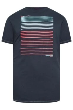 D555 Big & Tall Navy Blue Gradient Line Printed T-Shirt -Menswear Mode Sales Store b6eb9212 dafb 40 207574 X