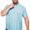 BadRhino Big & Tall Light Blue Short Sleeve Oxford Shirt
