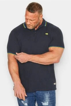 D555 Big & Tall Navy Blue Logo Polo Shirt