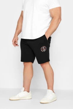 JACK & JONES Big & Tall Black Jogger Shorts