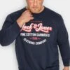 JACK & JONES Big & Tall Navy Blue Logo Print Sweatshirt