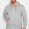 LUKE 1977 Big & Tall Grey Sport Zip Through Hoodie