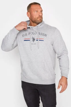 U.S. POLO ASSN. Big & Tall Grey Stripe Rider Hoodie