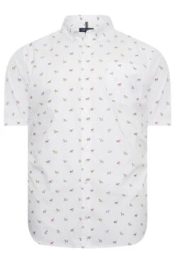 BadRhino Big & Tall White Dog Print Poplin Shirt -Menswear Mode Sales Store ba1188c9 d2d4 46 208038 X