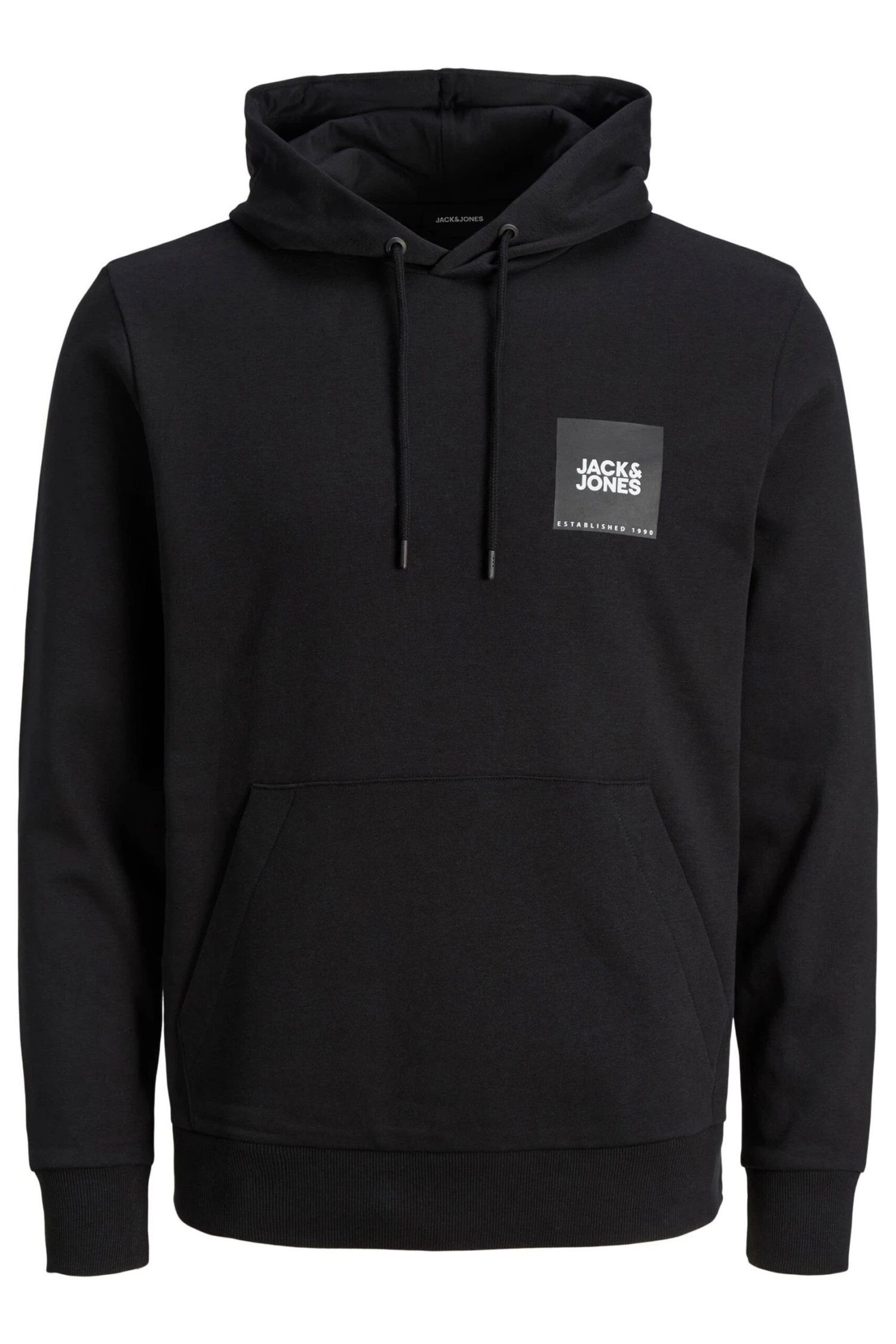 JACK & JONES Big & Tall Black Printed Logo Hoodie 2 JACK & JONES Big & Tall Black Printed Logo Hoodie - Image 2