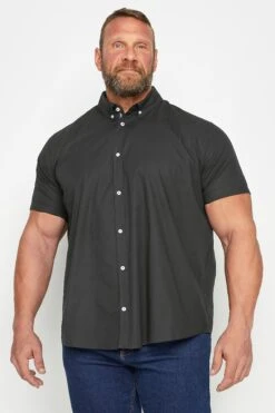 BadRhino Big & Tall Black Poplin Short Sleeve Shirt