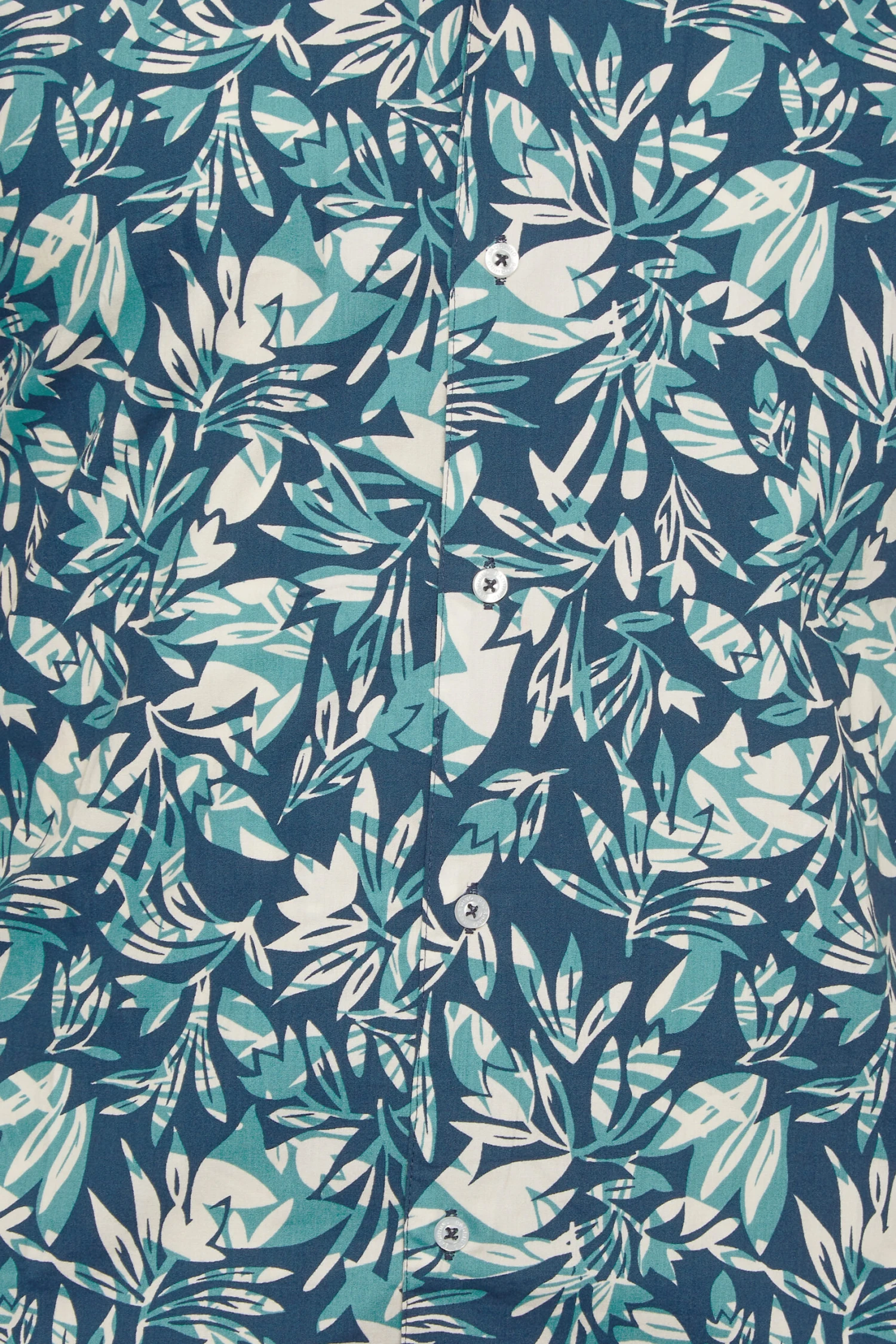 BadRhino Big & Tall Navy Leaf Print Shirt 2 BadRhino Big & Tall Navy Leaf Print Shirt - Image 2