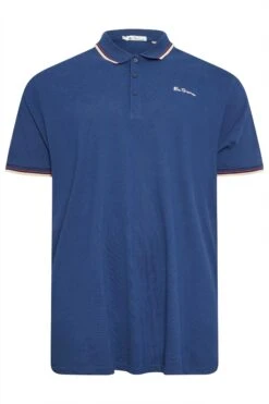 BEN SHERMAN Big & Tall Blue Tipped Polo Shirt