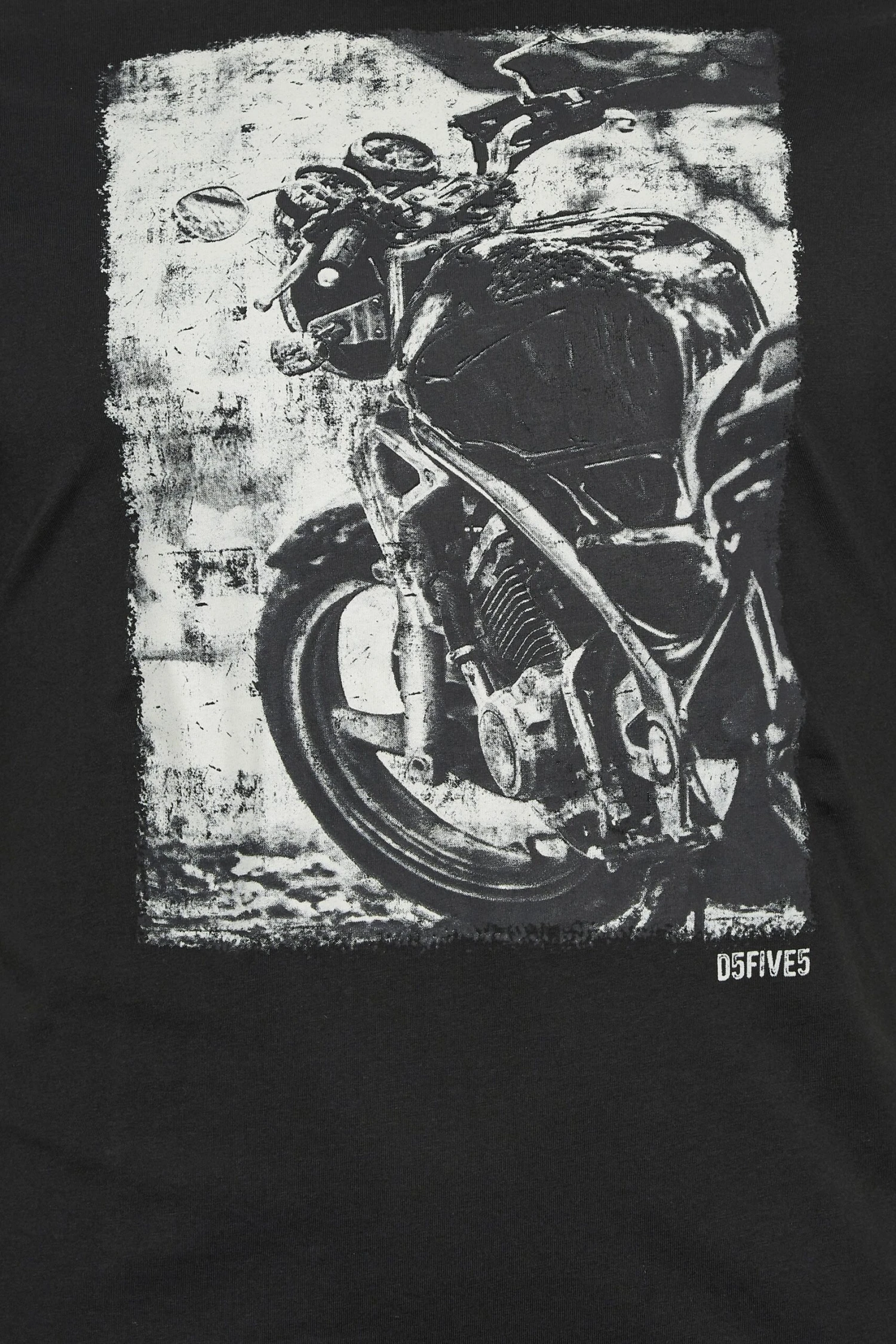 D555 Big & Tall Black Motorbike Printed T-Shirt 2 D555 Big & Tall Black Motorbike Printed T-Shirt - Image 2