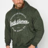 JACK & JONES Big & Tall Green Classic Logo Hoodie