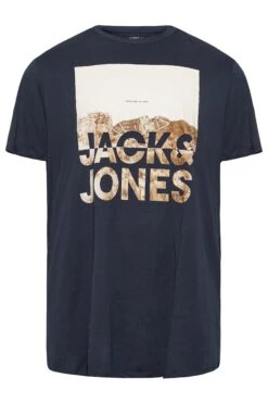 JACK & JONES Big & Tall Navy Blue Logo Mountain Print T-Shirt 5 JACK & JONES Big & Tall Navy Blue Logo Mountain Print T-Shirt -Menswear Mode Sales Store bea76f51 52b4 41 207068 X