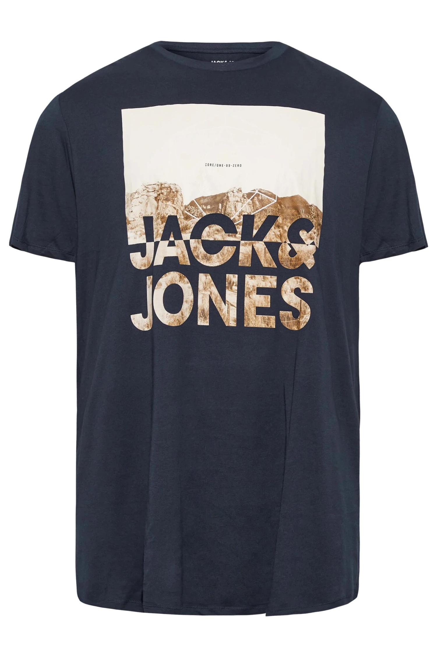 JACK & JONES Big & Tall Navy Blue Logo Mountain Print T-Shirt 3 JACK & JONES Big & Tall Navy Blue Logo Mountain Print T-Shirt - Image 3