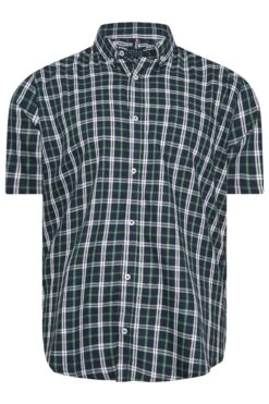 BadRhino Big & Tall Navy Blue Short Sleeve Check Shirt -Menswear Mode Sales Store c01cd8c4 112c 4f 208014 X