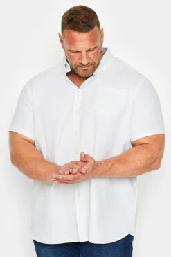 D555 Big & Tall White Short Sleeve Oxford Shirt