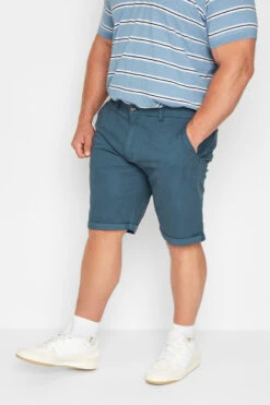D555 Big & Tall Blue Stretch Chino Shorts