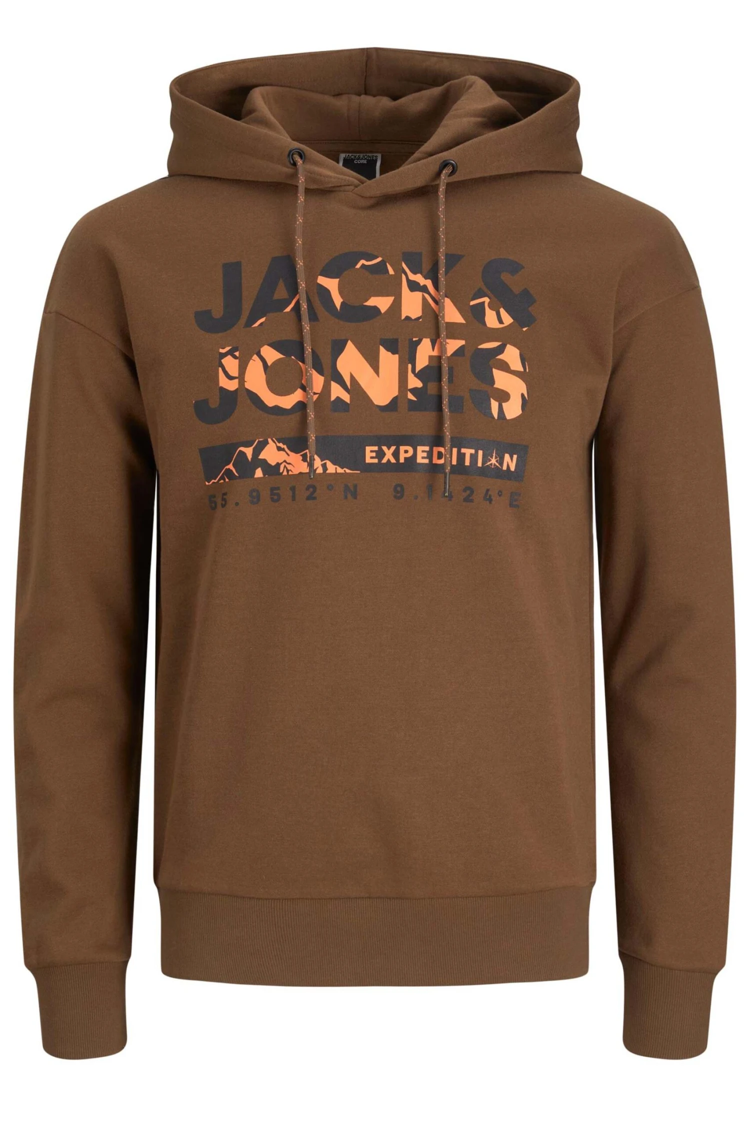 JACK & JONES Big & Tall Brown 'Expedition' Logo Hoodie 2 JACK & JONES Big & Tall Brown 'Expedition' Logo Hoodie - Image 2