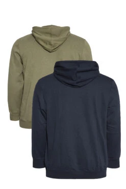 JACK & JONES Big & Tall Khaki Green 2 Pack Hoodies -Menswear Mode Sales Store c5a56931 b25e 45 205113 BK
